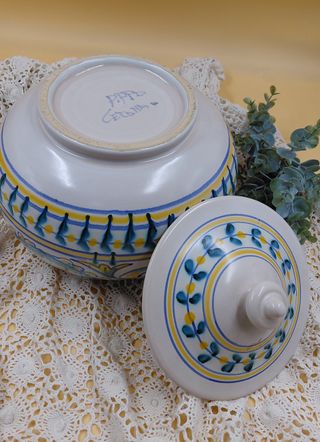 Vaso ceramica dipinto a mano firmato