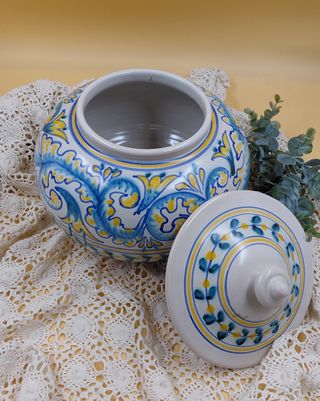 Vaso ceramica dipinto a mano firmato