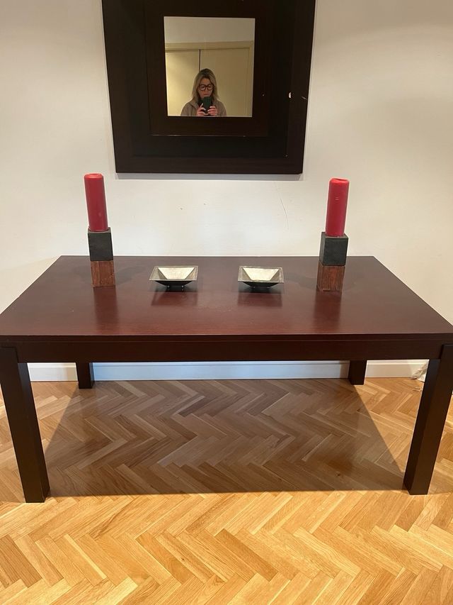 Tavolo da pranzo wengé scuro per 6 persone