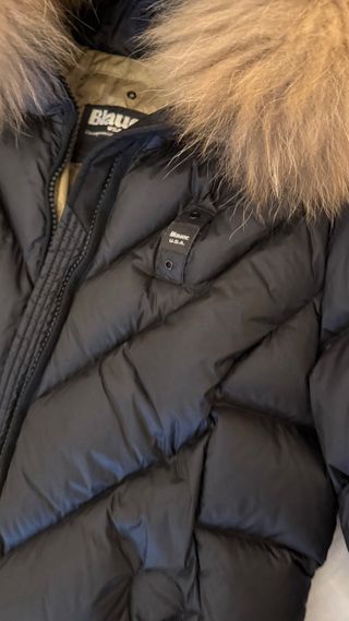 Blauer plumífero mujer negro interior camel XL