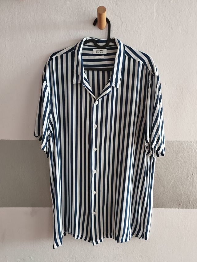 Camisa Lefties Rayas Azul Talla XL