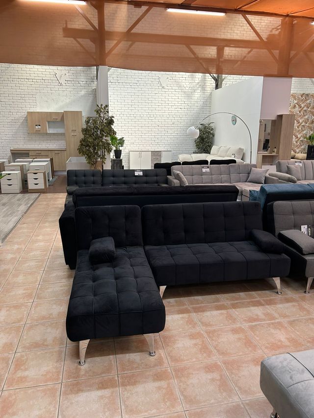 Nuovo divano letto chaise longue NERO