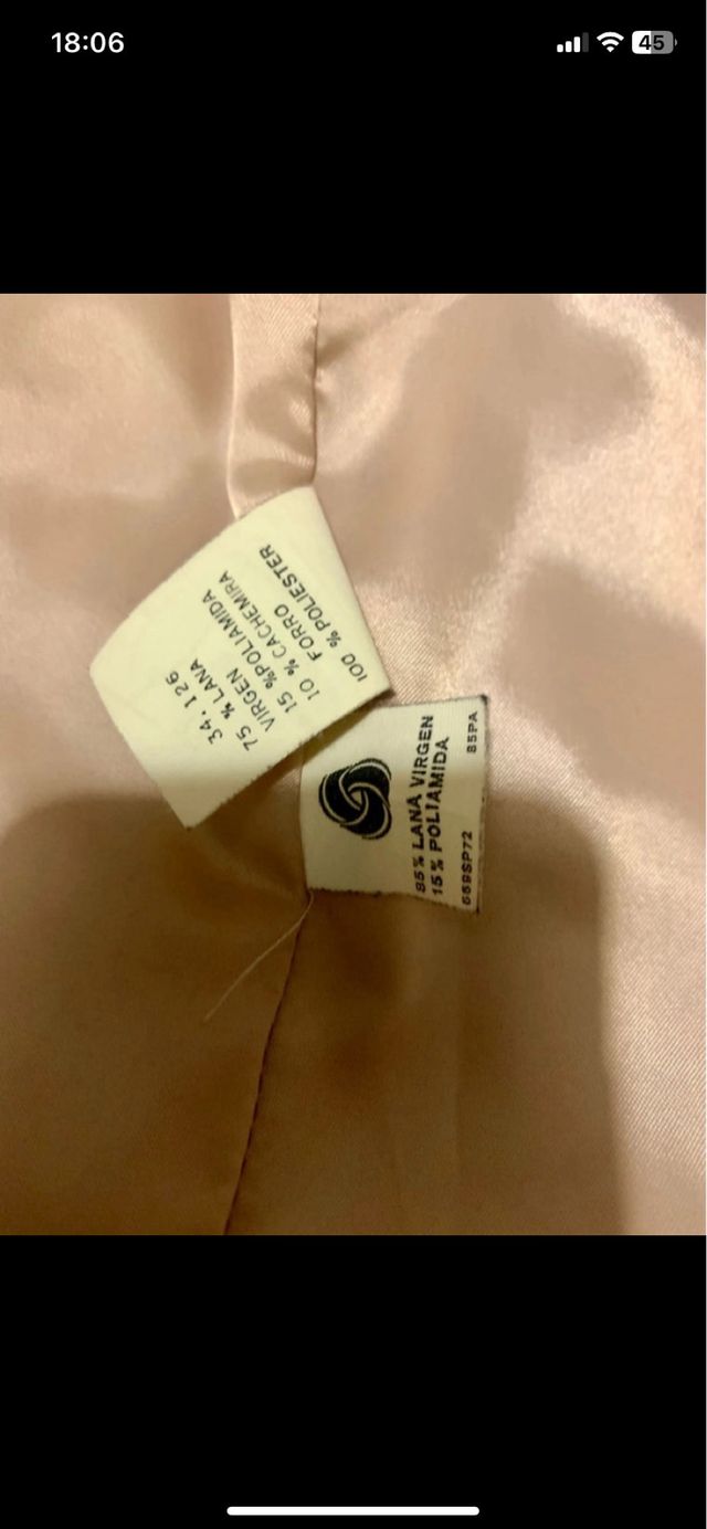 Abrigo cruzado beige El Corte Inglés