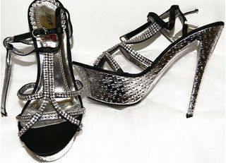 Sandalias Tacón Plataforma Strass