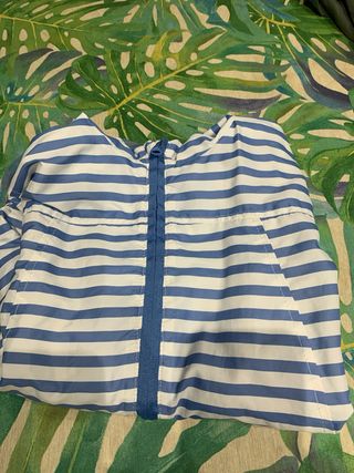 Cortavientos Talla 9 Rayas Azul Blanco