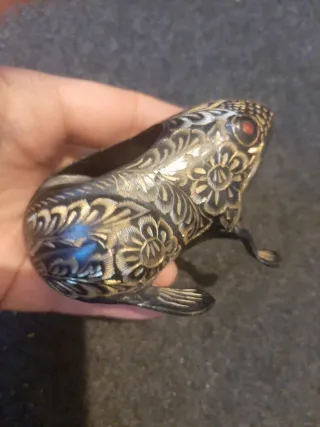 Cenicero Rana Bronce Grabado