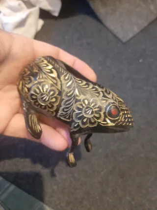 Cenicero Rana Bronce Grabado