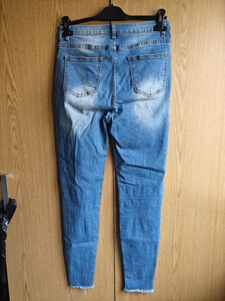 Calças de Ganga Rasgadas Azuis Escuras