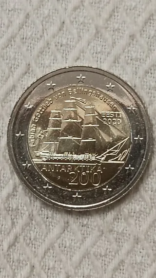 Moneda 2€ Estonia 2020 Barco Antártida