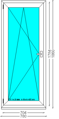 Puerta 1860x780  Balconera PVC Veka
