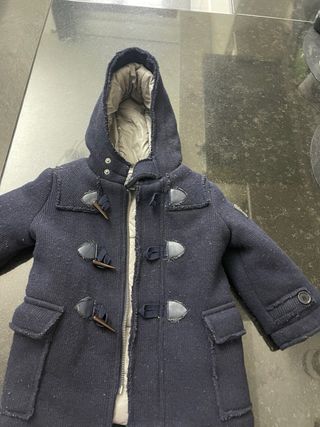 Giacca bimbo blu con cappuccio e bottoni