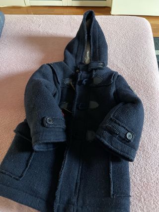 Giacca bimbo blu con cappuccio e bottoni