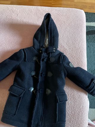 Giacca bimbo blu con cappuccio e bottoni