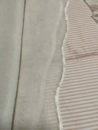 4 tende beige ricamate