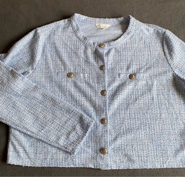 Chaqueta H&M Tweed Azul Talla XXL