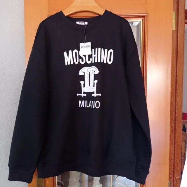 Sudadera Moschino Negra Logo Teléfono Milano