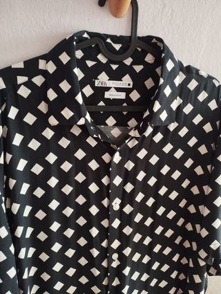Camisa Zara Estampado Geométrico Talla XL