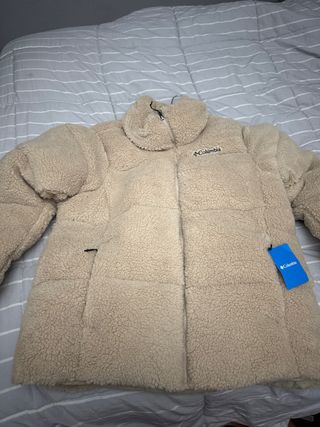 Chaqueta Columbia Talla L Beige Borreguito nueva 
