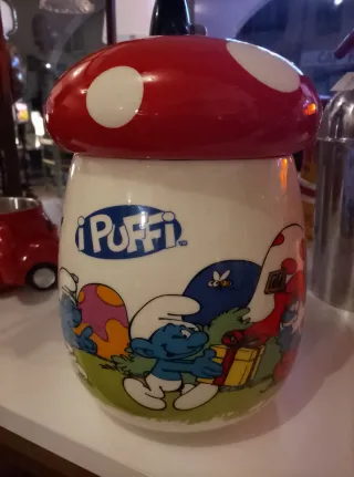 Biscottiera Puffi a fungo