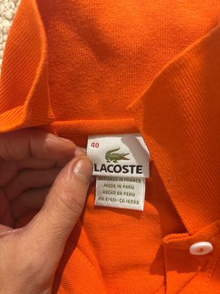 Polo manga larga Lacoste mujer naranja
original 