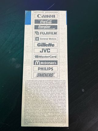 Entrada world cup USA 94 Alemania vs España