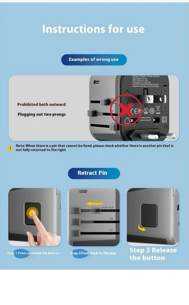 Adaptador Corriente Universal Philips Viaje 100-24