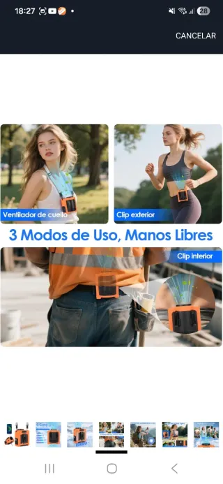 Ventilador de cintura con luz LED nuevo a estrenar