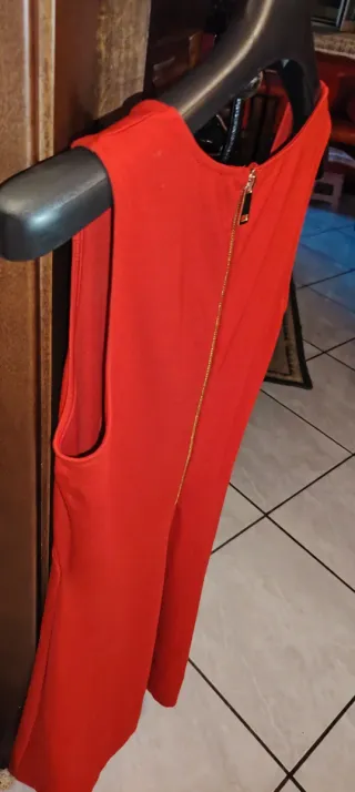 Abito Motivi Rosso Giro Manica Svasato