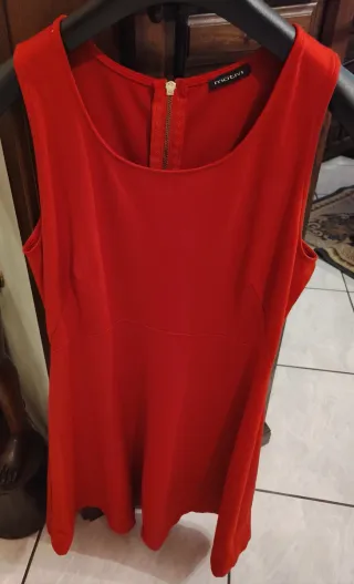 Abito Motivi Rosso Giro Manica Svasato