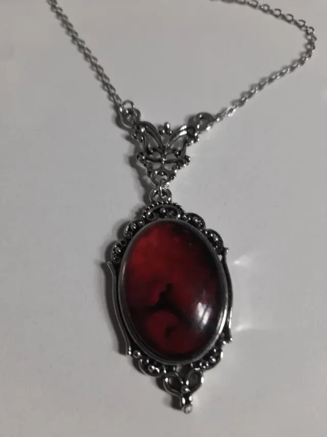 Collar Plata 925 Vintage Rubí