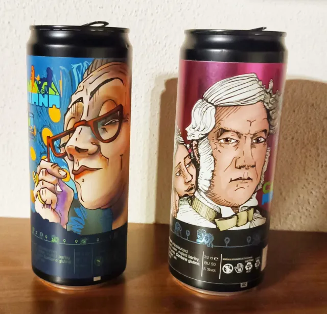 2 Lattine Birra Vuote da Collezione Herba Monstrum