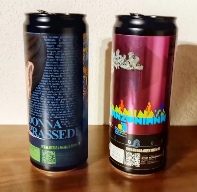 2 Lattine Birra Vuote da Collezione Herba Monstrum