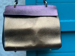 Borsa in pelle multicolor metalizzata