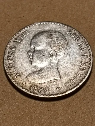 Rare monete in argento da 50 centesimi 1889