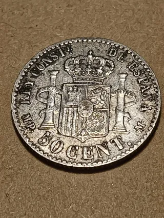 Rare monete in argento da 50 centesimi 1889