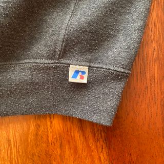 Sudadera Russell Gris No Capucha Americana Vintage