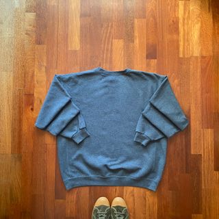 Sudadera Russell Gris No Capucha Americana Vintage