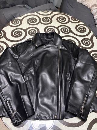 Cazadora Biker Negra Mango