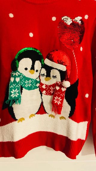 Jersey Navideño Pingüinos Lentejuelas