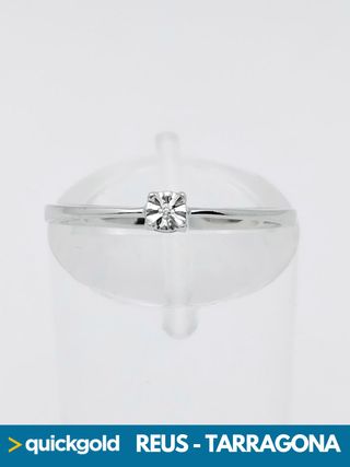 040-01-00412 ANILLO ORO BLANCO 18K SOLITARIO T11