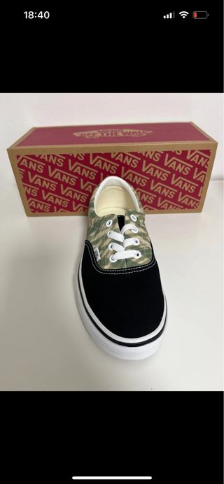 Vans Era Negro y Verde Camuflaje