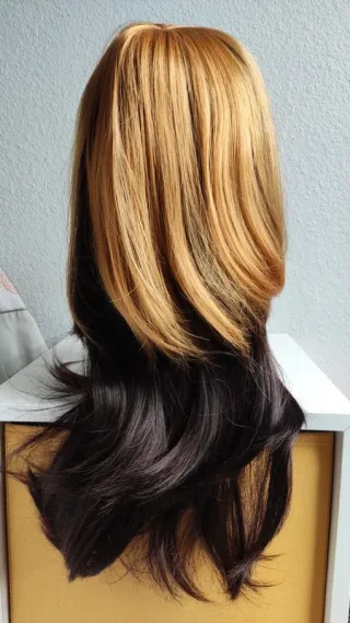 Peluca Lolita bicolor rubia castaña