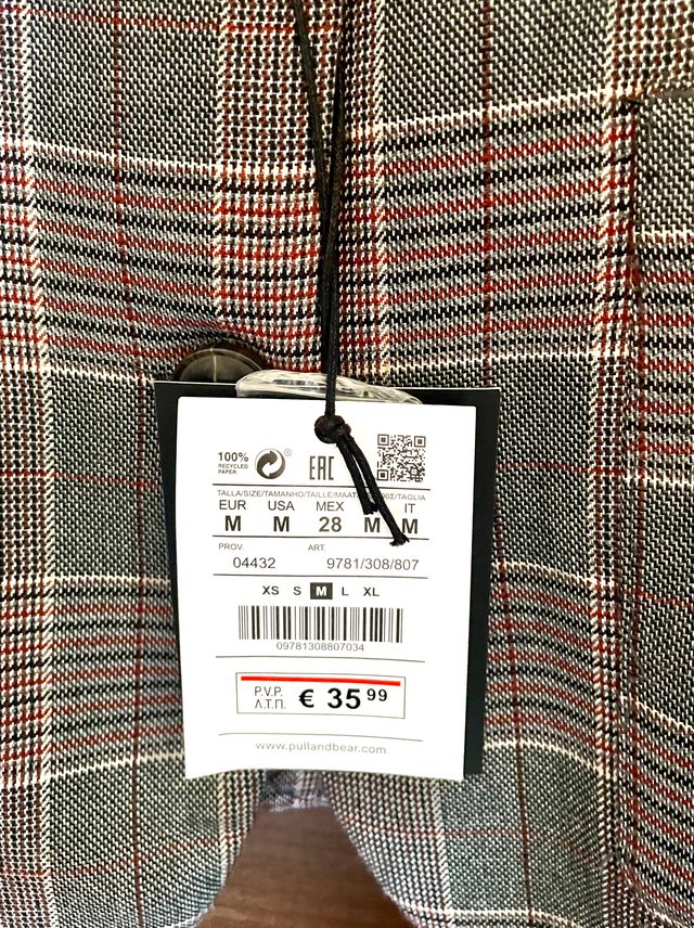 NUEVA Americana cuadros Pull&Bear mujer Talla M