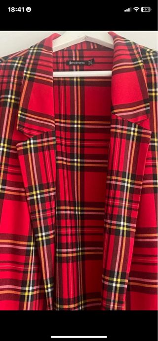 Americana cuadros escoceses fluida