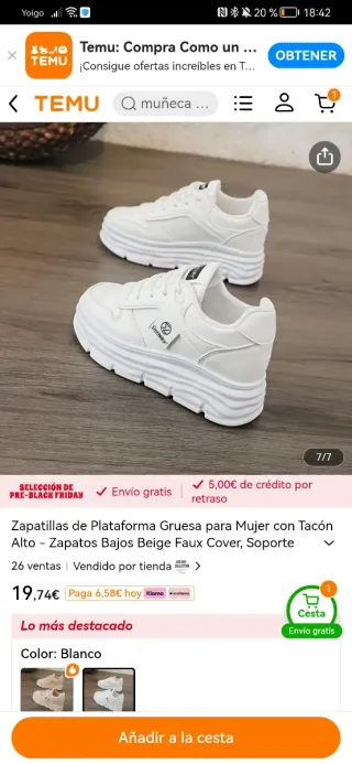 Zapatillas deportivas blancas plataforma