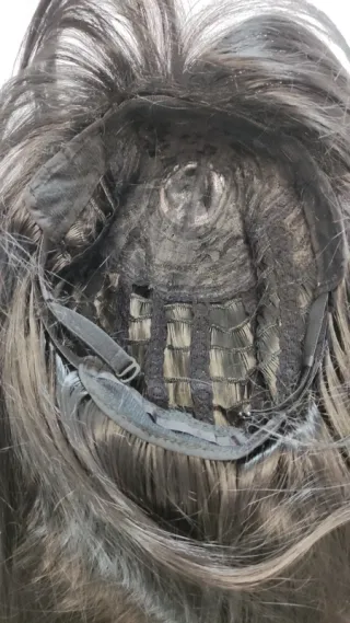 Peluca Larga Negra Lisa 100cm Cosplay Disfraz