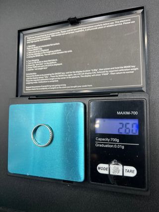 Anillo Oro Blanco 18k Circonitas 2.6 gr.