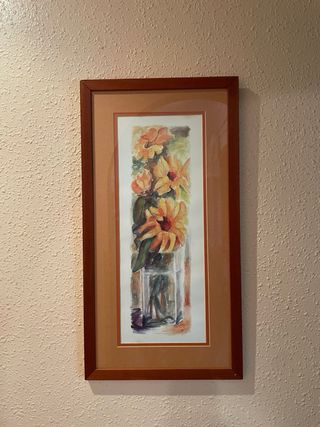 Cuadros Flores Rojo y Azul