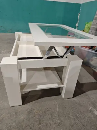 Mesa de centro extensible blanca