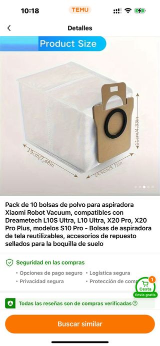 Pack de 9 bolsas para aspiradora para Xiaomi